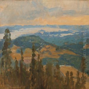 View From Holmenkollen In Norway by Viggo Johansen