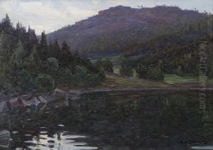 Insjolandskap by Carl August Johansson