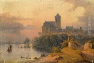"romantische See-architekturlandschaft"
Ol/leinwand, Signiert, Datiert: Berlin 1841