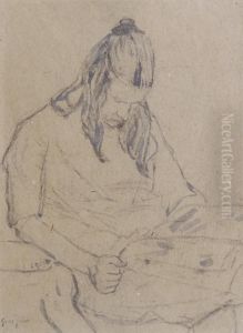 Seated Girl, Reading by Gwendolen John