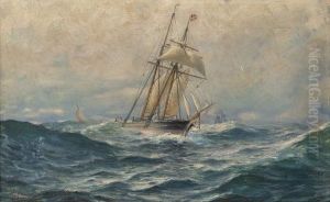 Slorende Seilskip by Hjalmar Johnsen