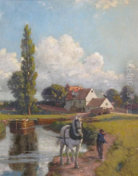 Canal Scene With A Horse Drawn Barge - view 1
