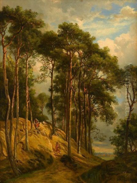 Figures In A Woodland - view 1