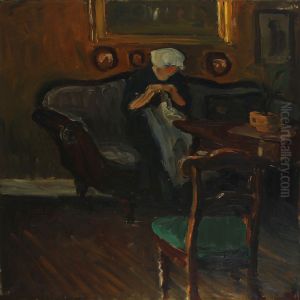 Interior Withsewing Woman by Erik William Johnson