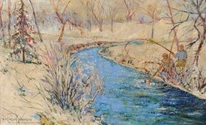 Peche En Riviere D'hiver by Francis Norton Johnson