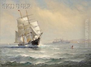 Sailing Off Deer Island, Boston Harbor by Johnson, Marshall