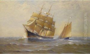 Clipper Ship And Sailboat by Johnson, Marshall