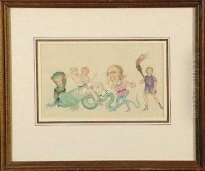 "two Half-dressed Boys Sit On The Tail Of A Bejewelled Dragon". by George Liddell, Rev Johnston