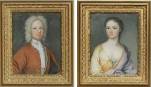 Colonel John Moore And His Wife Frances Lambert Moore Of New York by Henrietta Johnston