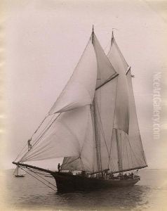 Racing Yachts, Albumen Prints Of "norota"(3)and "ramona". by John Johnston