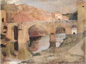 Espagne, Vue Du Pont De Tolede by John Humphreys Johnston