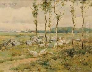 Landscape With Geese by Reuben Le Grand Johnston