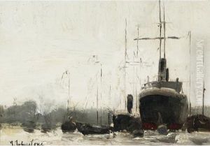 Harbour Scene by John Young Johnstone