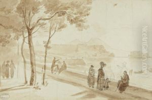 Personnages En Promenade Le Long De La Jetee