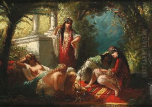 Scene De Harem by Antoine Edmond Joinville