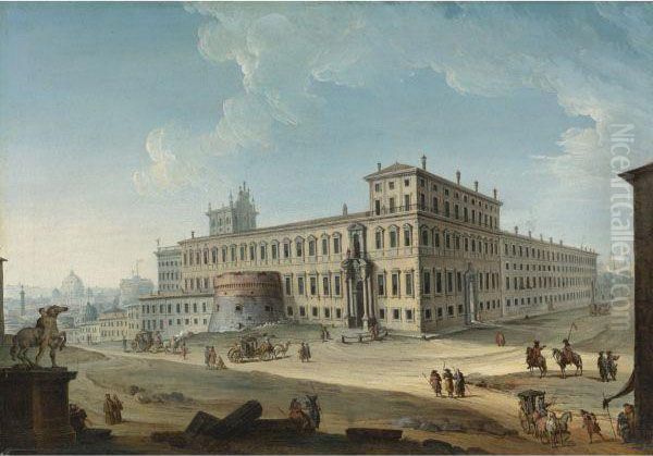 View Of The Piazza Montecavallo With The Palazzo Delquirinale - view 1