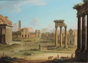 Campo Vaccino A Roma Visto Dal Tempio Di Saturno