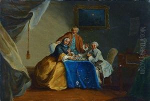 CoupleJouant Aux Dames by Nicolas Rene Jollain