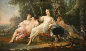 Diana And The Nymphs Taking A Rest After Hunting by Pierre Jollain