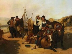 La Halte by Pierre Jules Jollivet