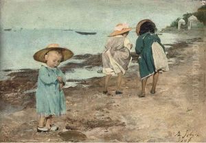 Enfants Au Bord De La Mer by Philippe Jolyet