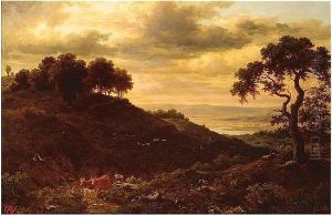 Evening Landscape, Signed With Monogram And Dated 87, Oil On Canvas, 51 X 77 Cm.; 20 X 30 1/2 In by Rudolf Jonas