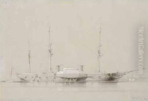 H.m.s. Leopold; H.m.s. Terrible by Calvert Richard Jones