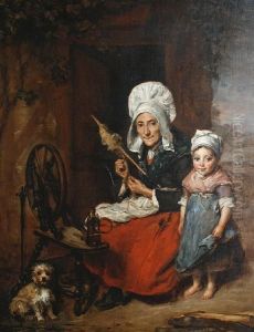 The Grandmother At Her Spinning Wheel