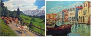 "chioggia On The Adriatic" And "swiss Alp Scene by George L Jones