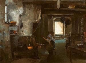 A Breton Interior by Henry Thaddeus Jones