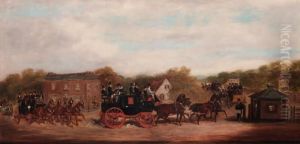 A Four-in-hand-race At The Five Bells Tavern, New Cross, London by Herbert Jones