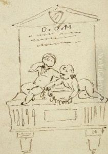Putti On An Architectural Monument by Inigo Jones