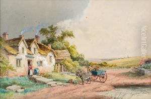 Fattoria Con Carretto E Contadini by John Edward Jones