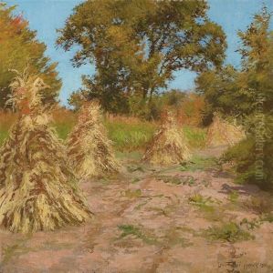 Hayfield, Autumn by Leon Foster Jones