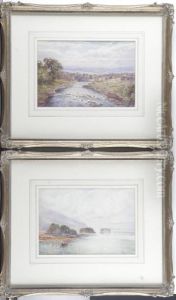 A Rocky Stream; Lake Scene by Maud Raphael Jones