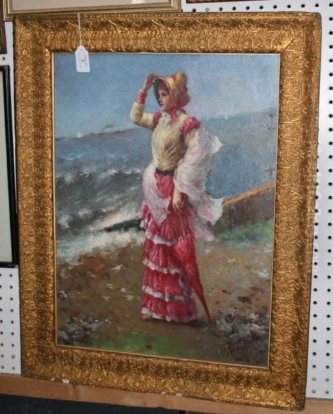 Portrait Of A Lady Looking Out To Sea - view 1