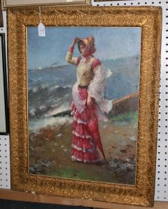 Portrait Of A Lady Looking Out To Sea by Maud Raphael Jones