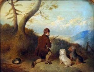 Hunter With Two Terriers by Paul Jones