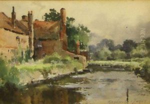 River Scene With Cottages