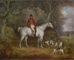 Viscount Rowland Hill On His Grey Hunter With The Shropshire Hunt by Richard Jones