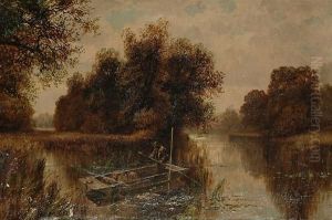 The Boatman; Early Evening On The River by Richard Jones