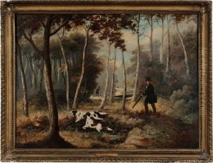 Hunting Scene, Settlers Flushing Out A Hare