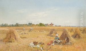 A Brief Break During Harvest, Signed And Dated 1856 by T. Hampson Jones