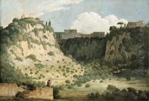 View Of The Temple Of Diana, Nemi, With A Shepherd In The Foreground
