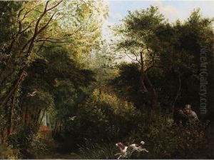 A Gentleman Shooting Woodcock In A Wood by William Jones