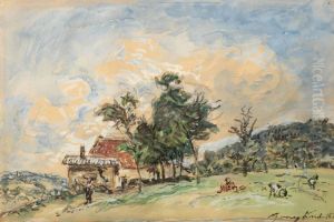 A Mountainous Landscape by Johan Barthold Jongkind