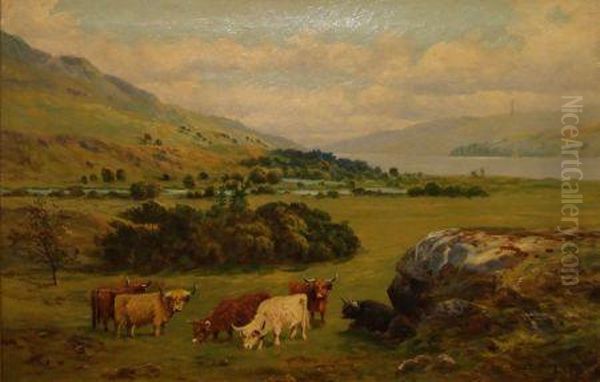 Extensive Highland Landscape With Cattle - view 1