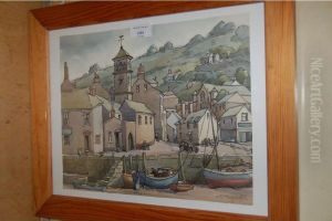 View Of A Coastal Town by Joseph Middleton Jopling