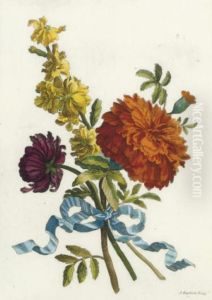 [flower Studies]: Four Plates And [mythological Scenes]: Four Plates