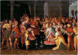Salomon Recibe A La Reina De Saba by Hans Jordaens I
